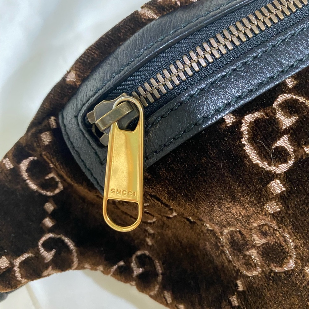 Gucci Ophidia Velvet Brown Belt/Crossbody Bag - Picture 5 of 8